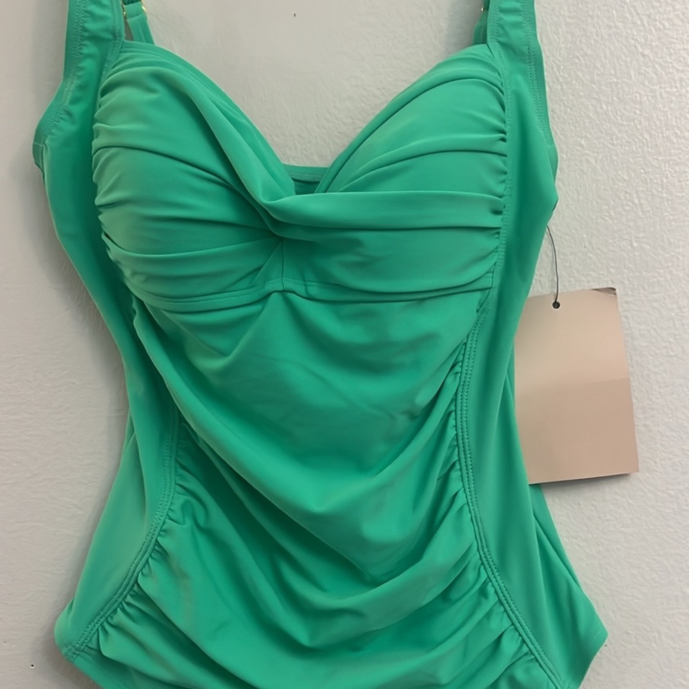 Lifesky Green Tummy Control Swimwear Halter One Piece Slimming Vintage Retro Sm